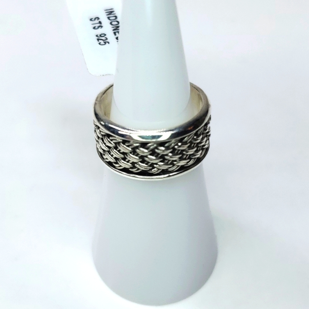 Bali Legacy Sterling Silver Woven Pattern Band Ring